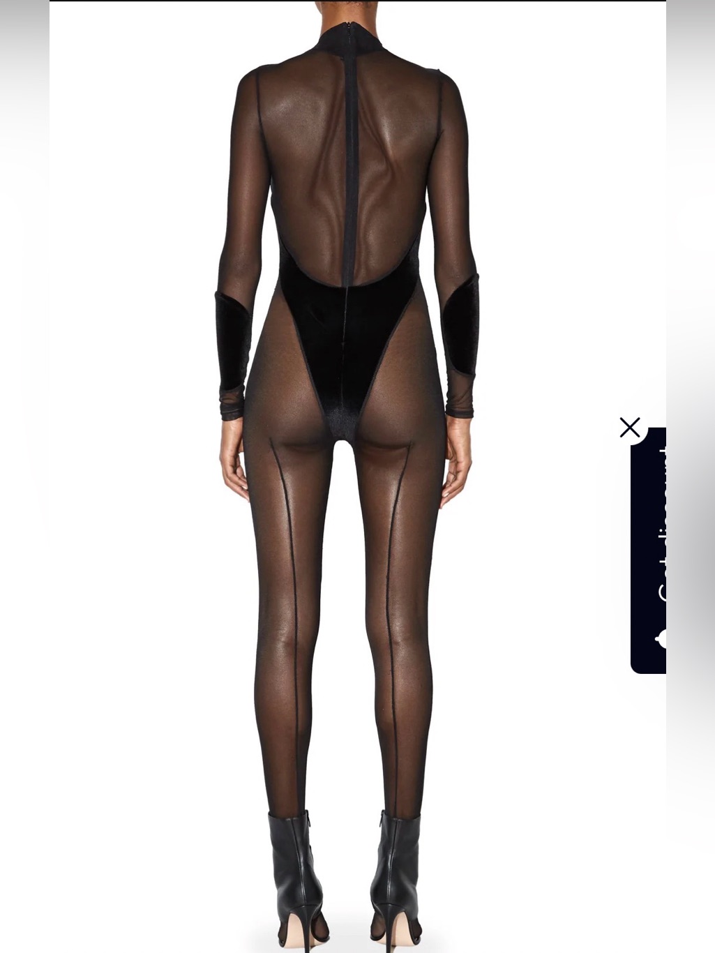 Laquan Smith Black Sheer Velvet Catsuit — image 3 of 8